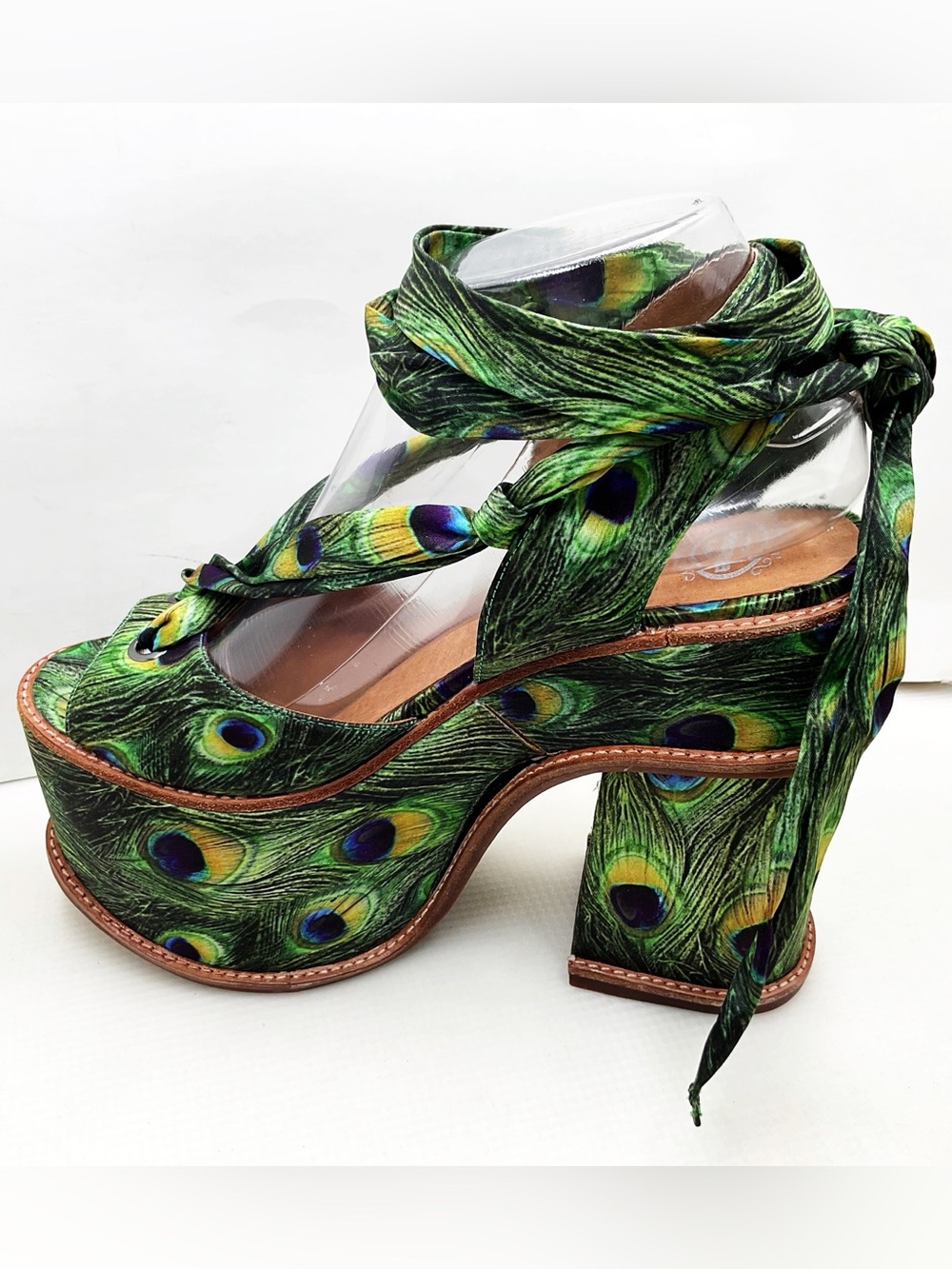{Jeffrey Campbell} Landers Peacock Strappy Platform Heels - Picture 3 of 16